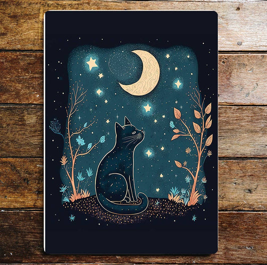 Night Sky Cat Art Sign Plaque