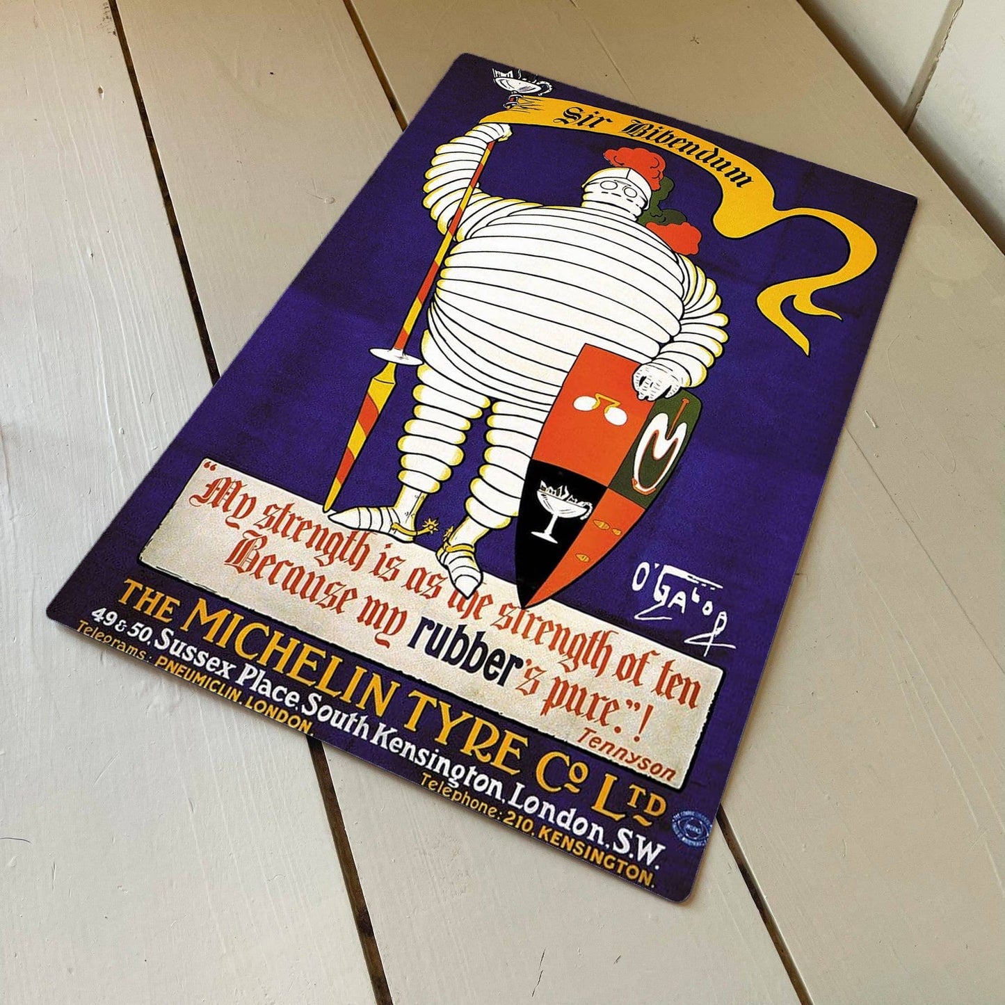 Michelin Types Knight | Metal Advertising Wall Sign