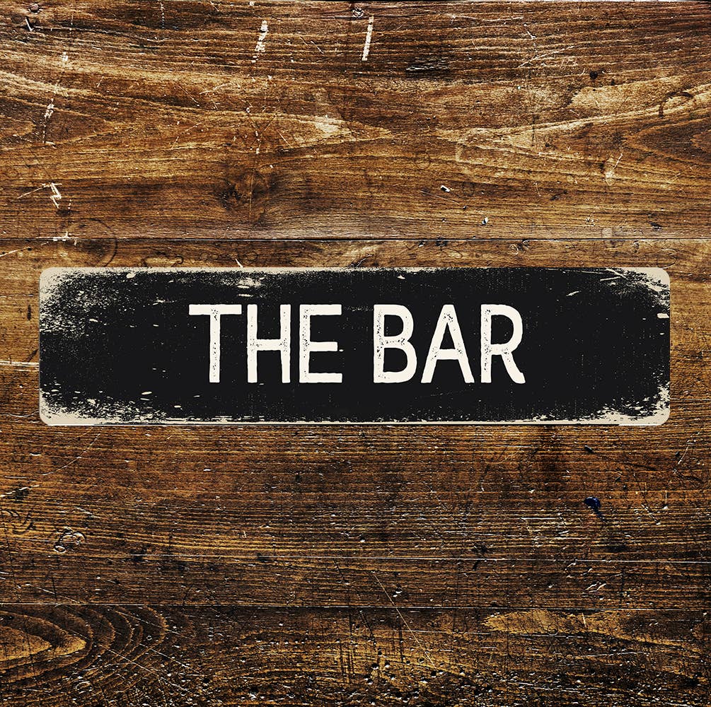 The Bar Sign Metal Long Sign Plaque
