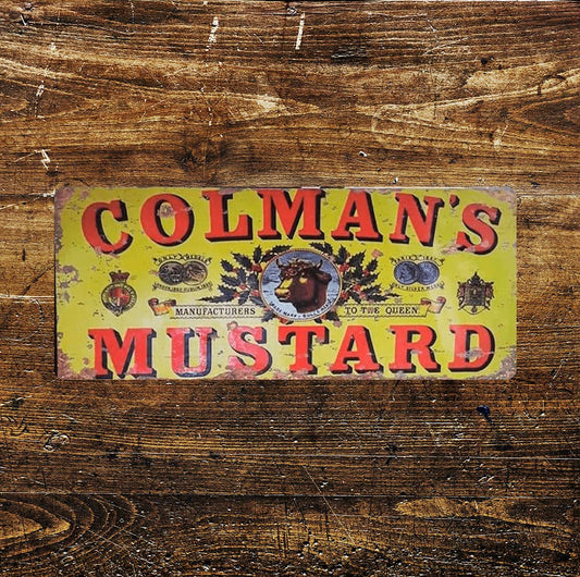 Colmans Mustard Bull Yellow - | Metal Art Wall Sign
