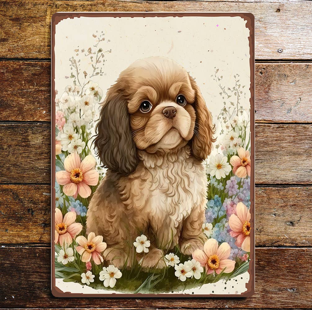 Cocker Spaniel Puppy in Nature | Metal Sign Plaque