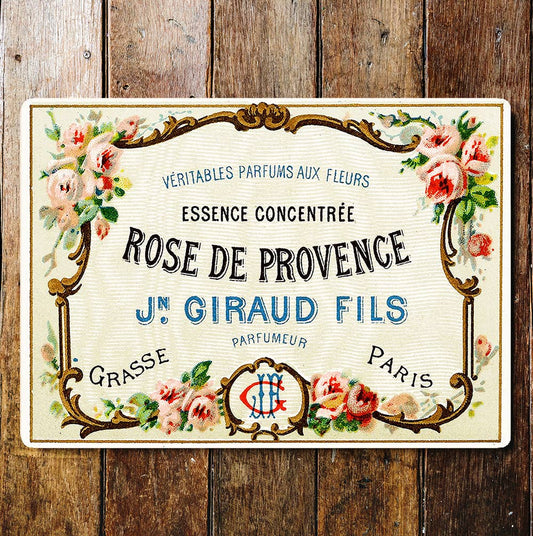 Rose De Provence Flowers Metal Wall Sign