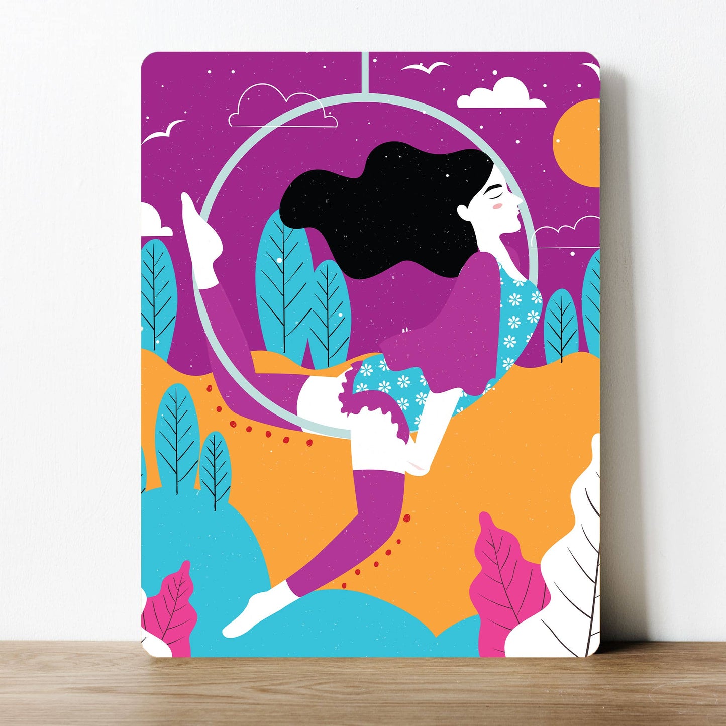 Yoga Acrobatics Purple Dance | Metal Sign Plaque