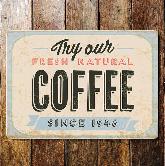 Vintage shop coffee art | Metal Sign Plaque