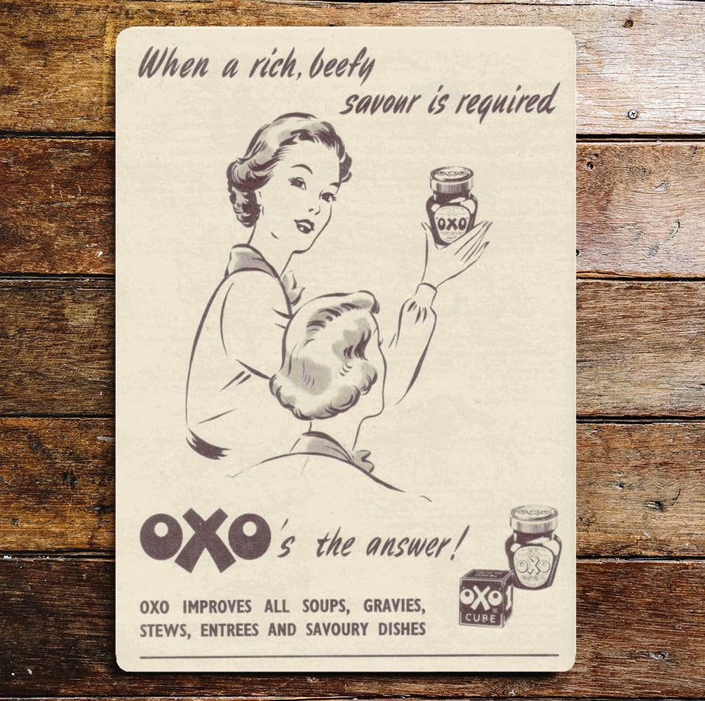 Oxo Cube The answer | Metal Advertising Wall Sign