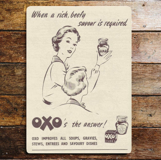 Oxo Cube The answer | Metal Advertising Wall Sign