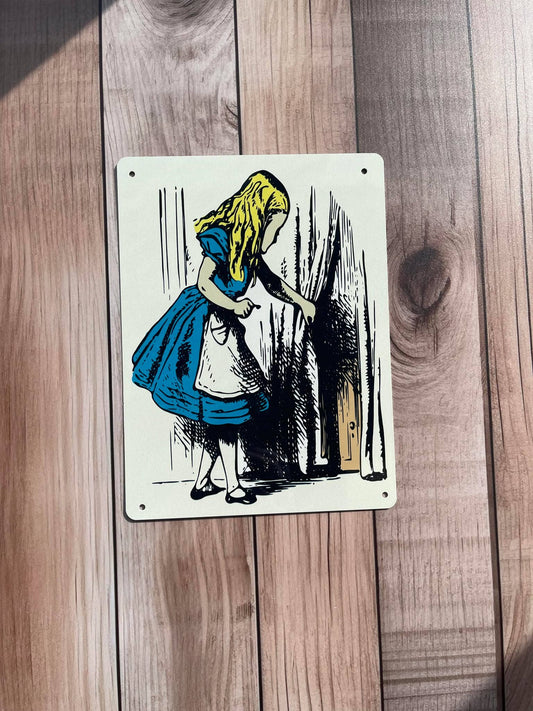Alice in Wonderland The Secret Door | Metal Sign Plaque