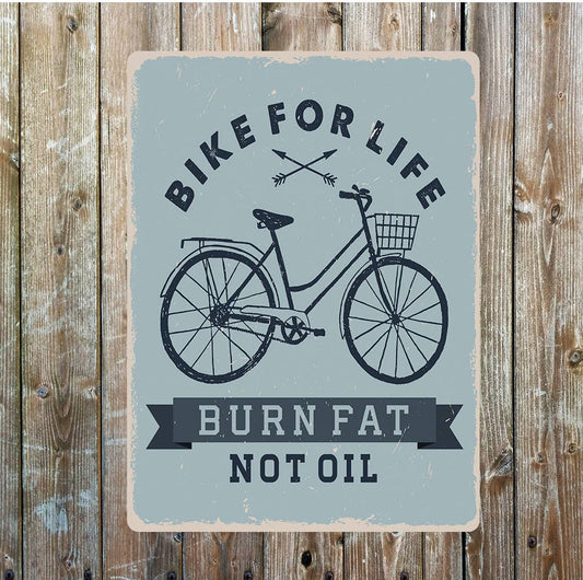 Bike for life keep fit wall art | Metal Sign Plaque