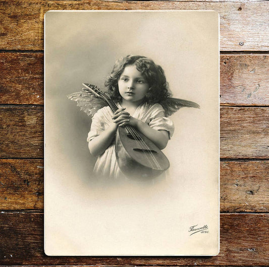 Cherub Angel Girl Wings Cute Mystical | Metal Sign Plaque