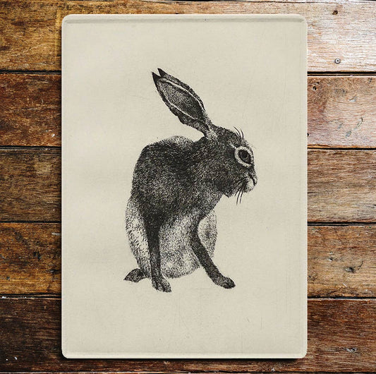 Hare Animal Black And White | Metal Wall Sign