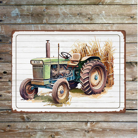 Vintage farm tractor | Metal Sign Plaque