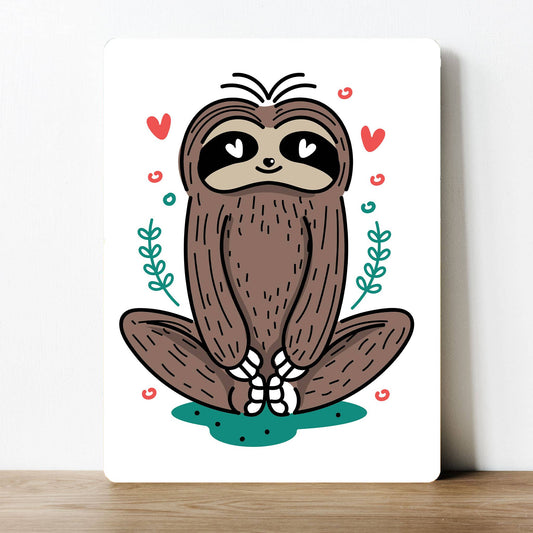 Cute Sloth Yoga | Metal Sign Plaque