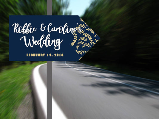 Wedding Direction Arrow Art Deco | Metal Sign