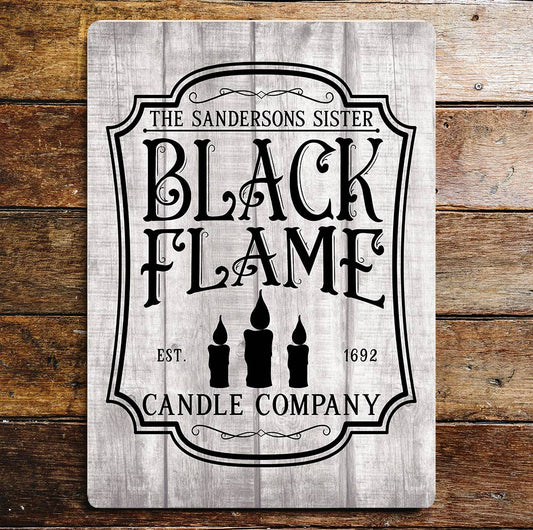 Black Flame Candle Halloween | Metal Sign Plaque