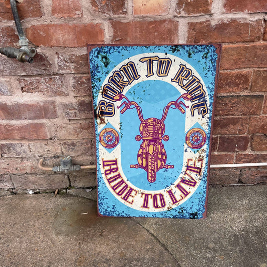 Born To Ride Motorbike garage | Metal l Sign