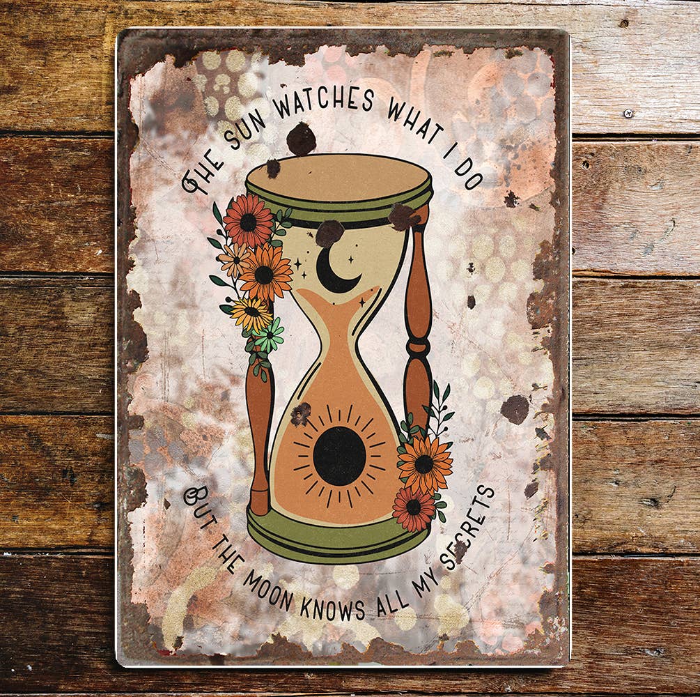 Spiritual Witch hourglass art Metal Wall Sign