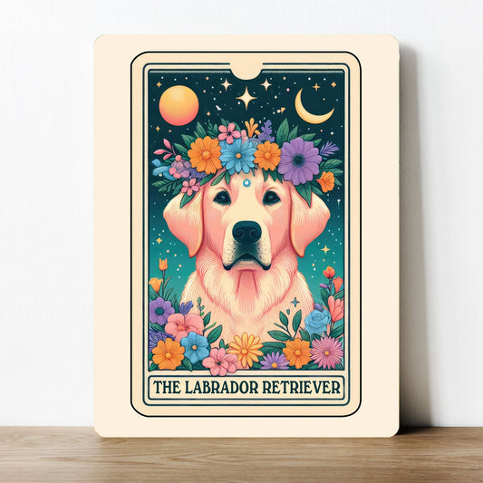 The Labrador Retriever Flower Tarot | Metal Sign Plaque