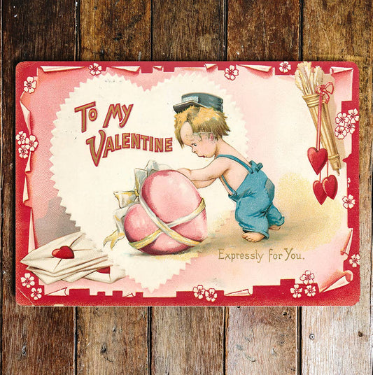 Valentine heart vintage style   | Metal Sign Plaque