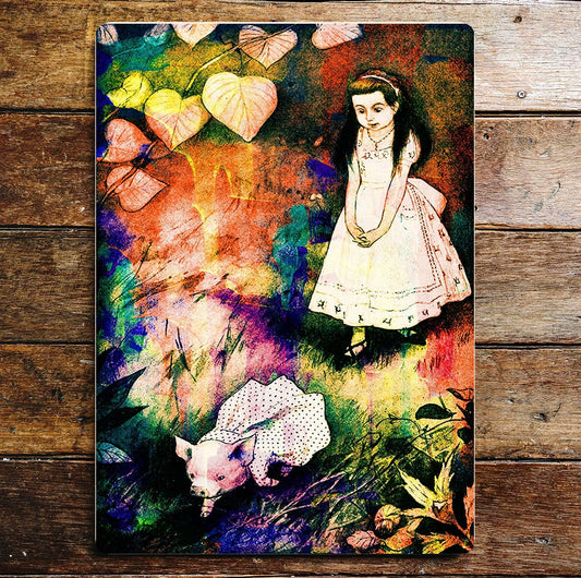 Alice in Wonderland Pig In A Dress | Metal Sign Plaque