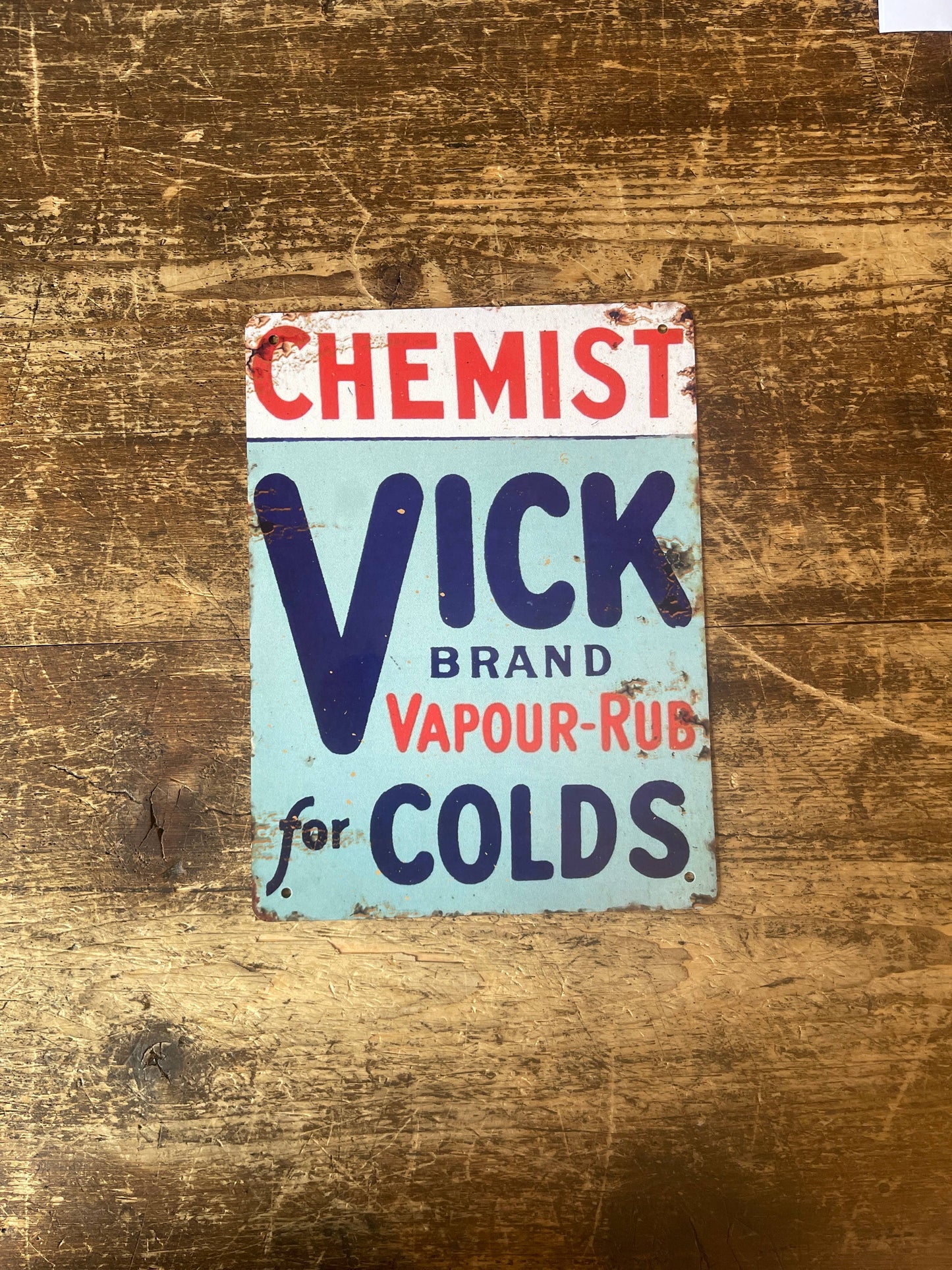 Chemist Vick For Colds | Metal Sign Plaque
