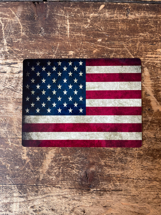USA America Flag Vintage | Metal Travel Wall Sign