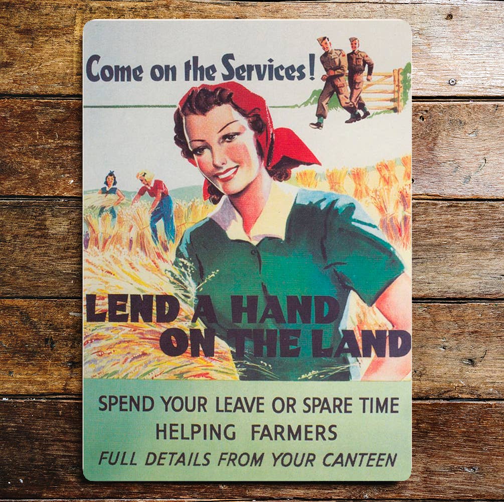 Come On The Services Lend A Hand On The Land | Metal Sign