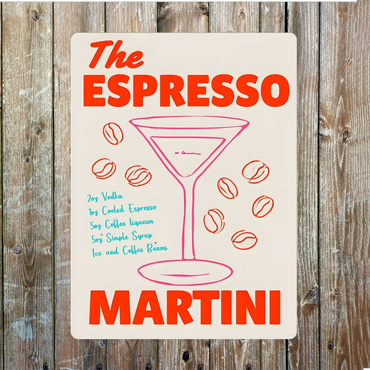 Espresso Martini Cocktail | Metal Sign Plaque