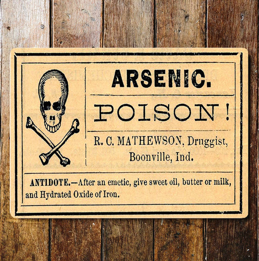 Arsenic Poison Skull And Cross Bones | Metal Wall Sign