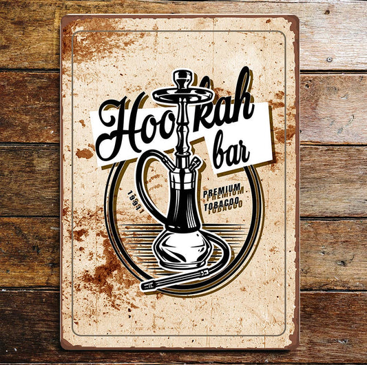 Indian Bong Hookah Tobacco | Metal Wall Sign Plaque