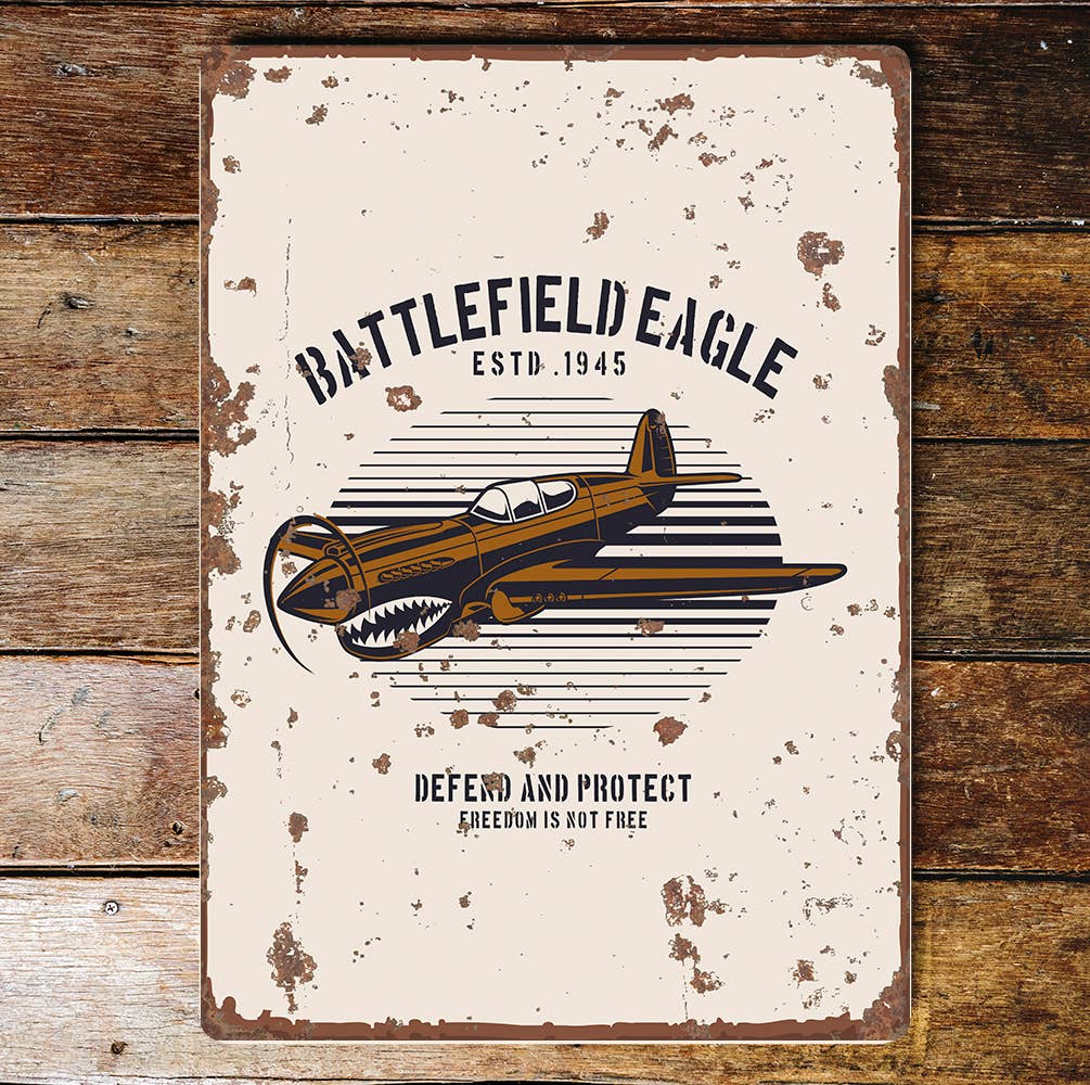 Battlefield eagle plane | Metal Wall Sign Plaque
