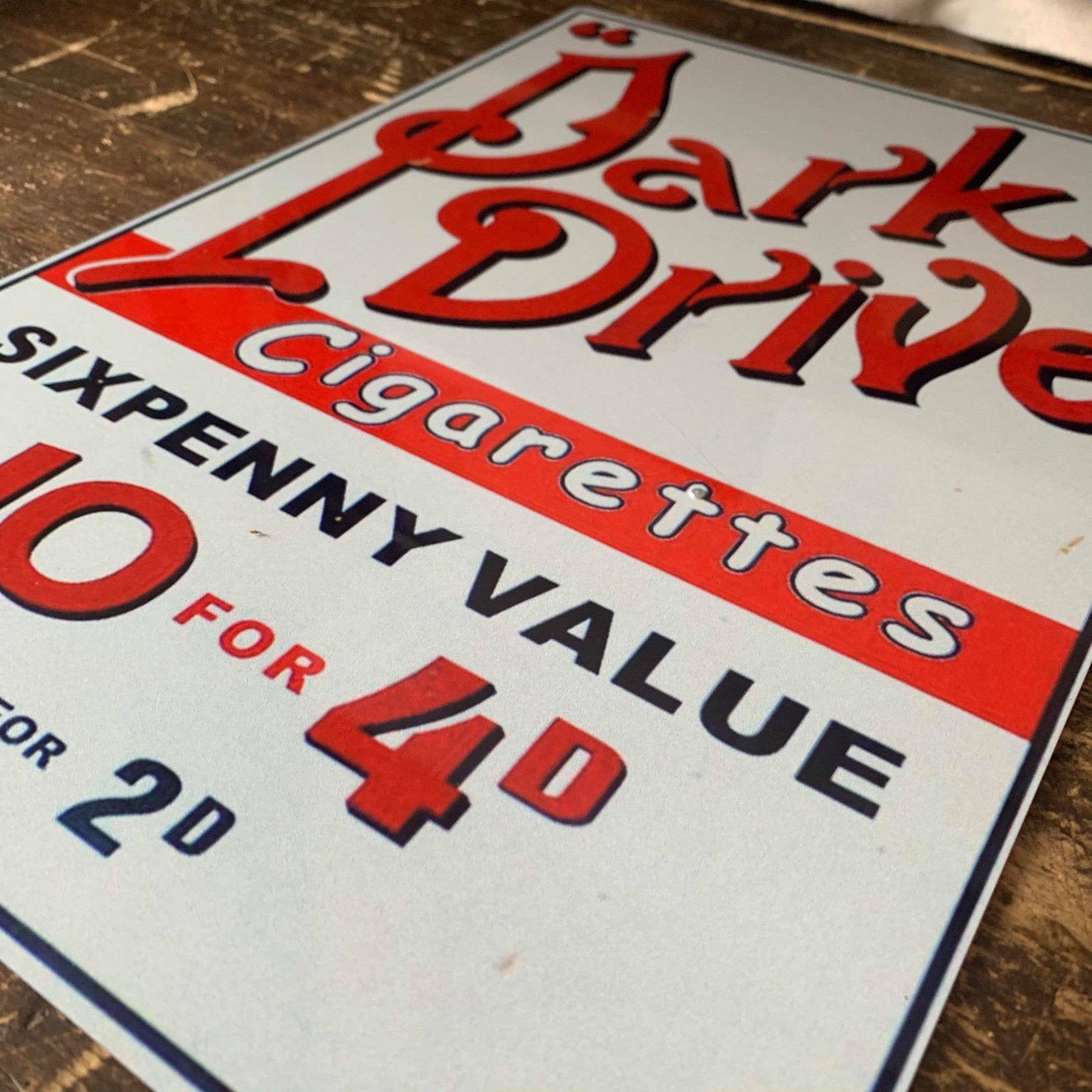 Park Drive Cigarette Metal Advertising Wall Sign