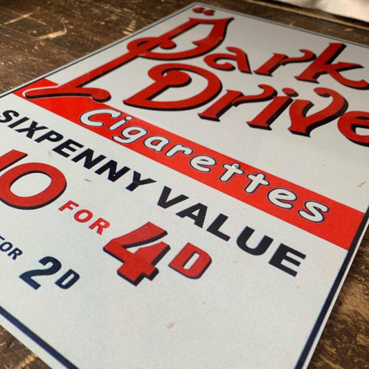 Park Drive Cigarette Metal Advertising Wall Sign