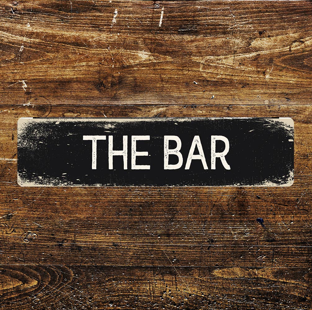 The Bar Pub Metal Sign Plaque