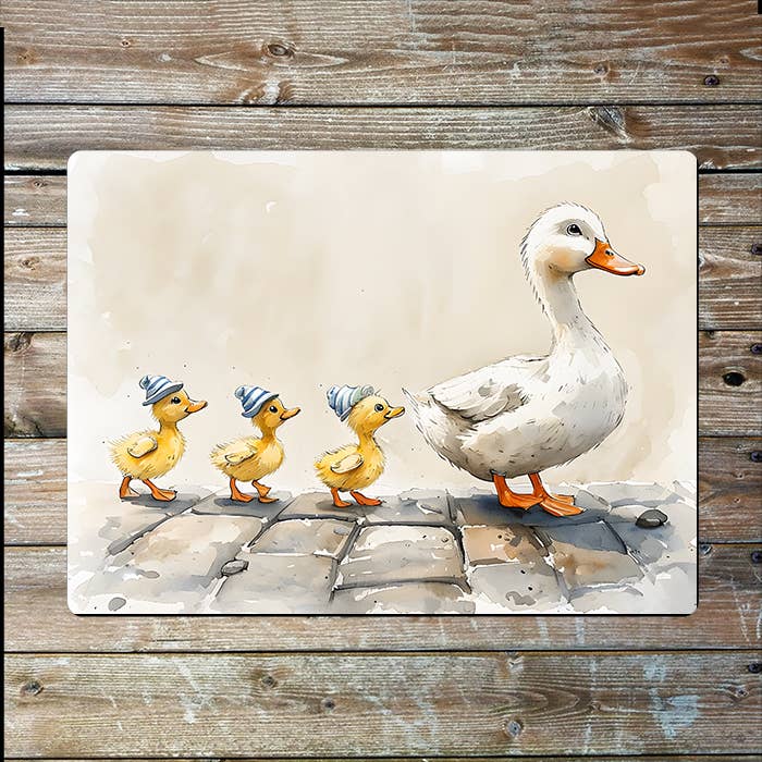 Family Of Ducks Watercolour Spring | Metal Sign Plaque