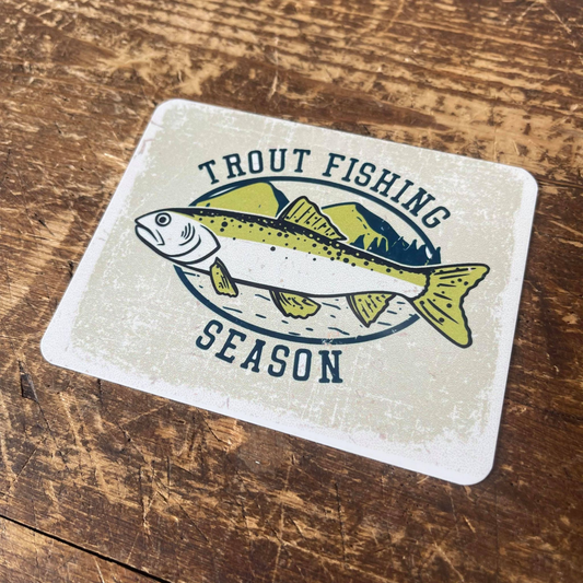 Trout Fishing season Tin Sign | Metal Sign Plaque
