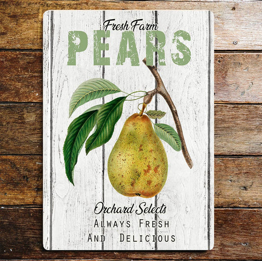 Fresh Farm Market Pear | Metal Wall Sign Plaque