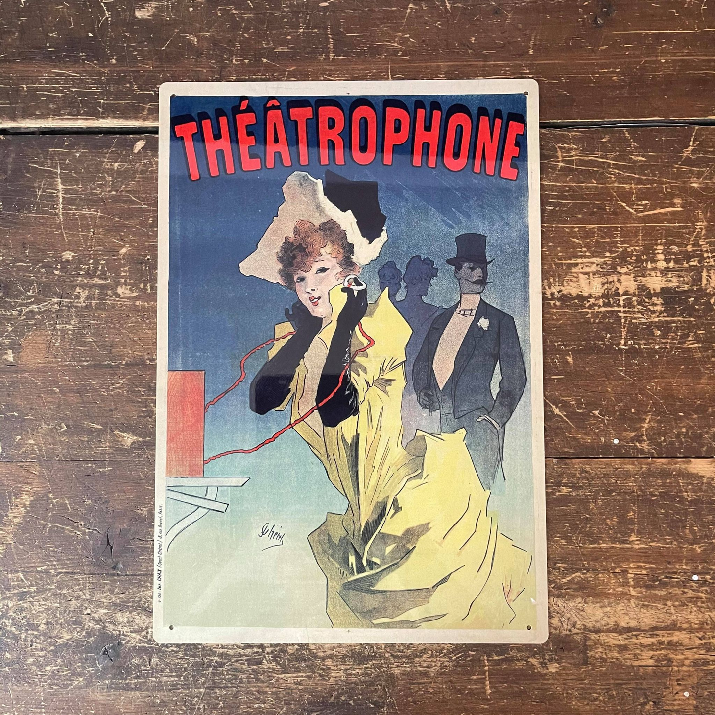 Jules Cheret Theatrophone | Metal Fine Art Wall Sign