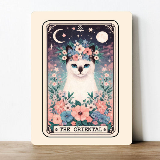 Oriental Cat Tarot Card | Metal Sign Plaque