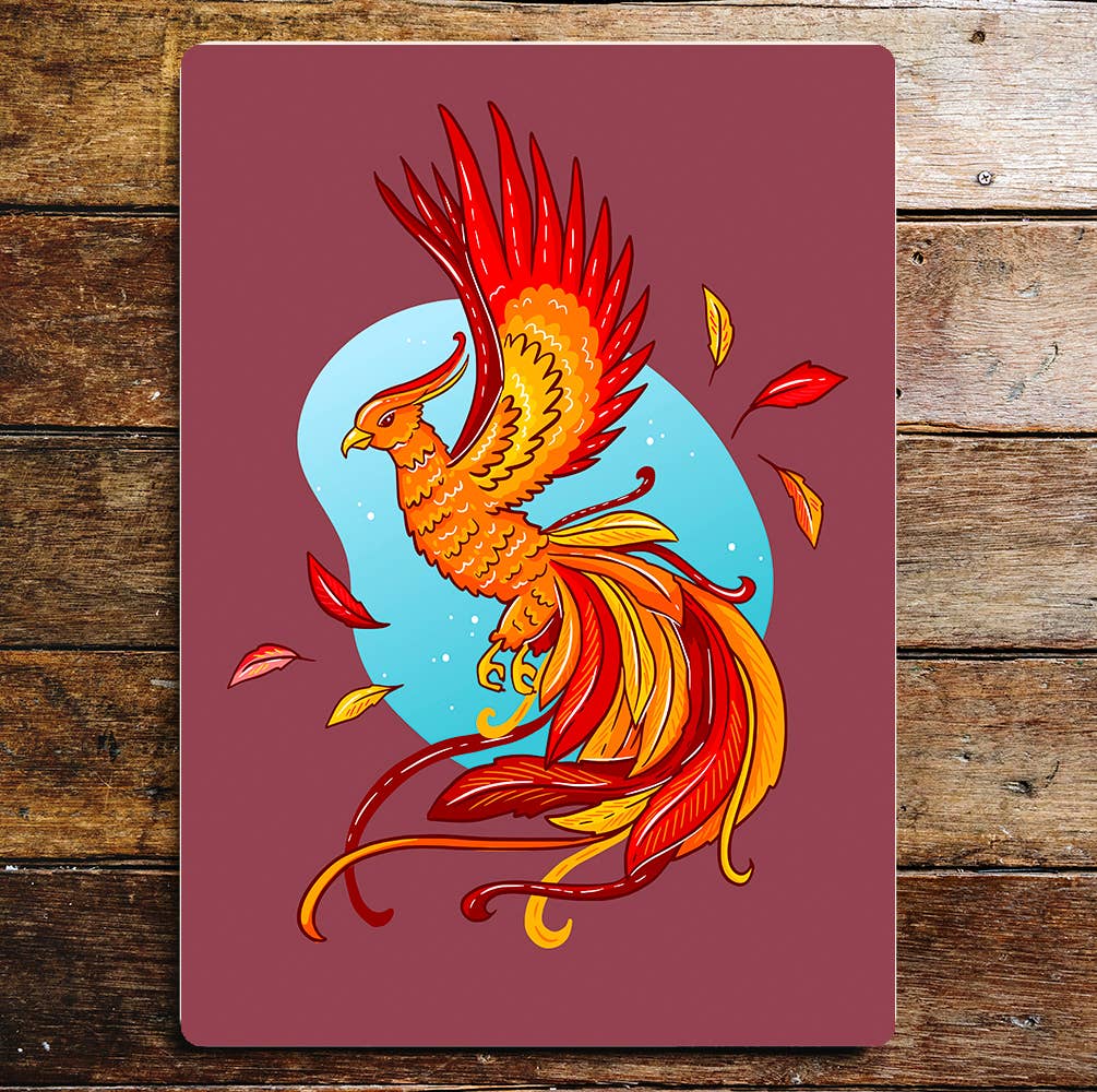 Phoenix Bird Fire Metal Wall Sign