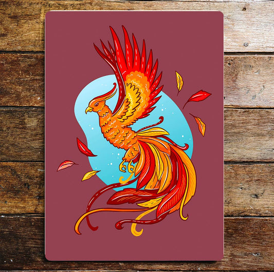 Phoenix Bird Fire Metal Wall Sign