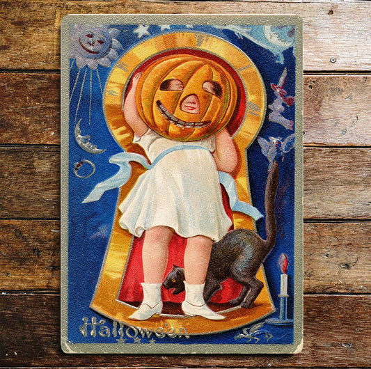 Halloween Child Pumpkin | Metal Wall Sign