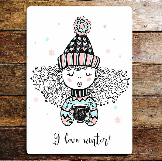 I love winter Christmas | Metal Wall Sign