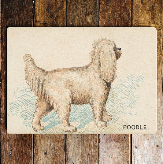 Poodle vintage Metal Sign Plaque