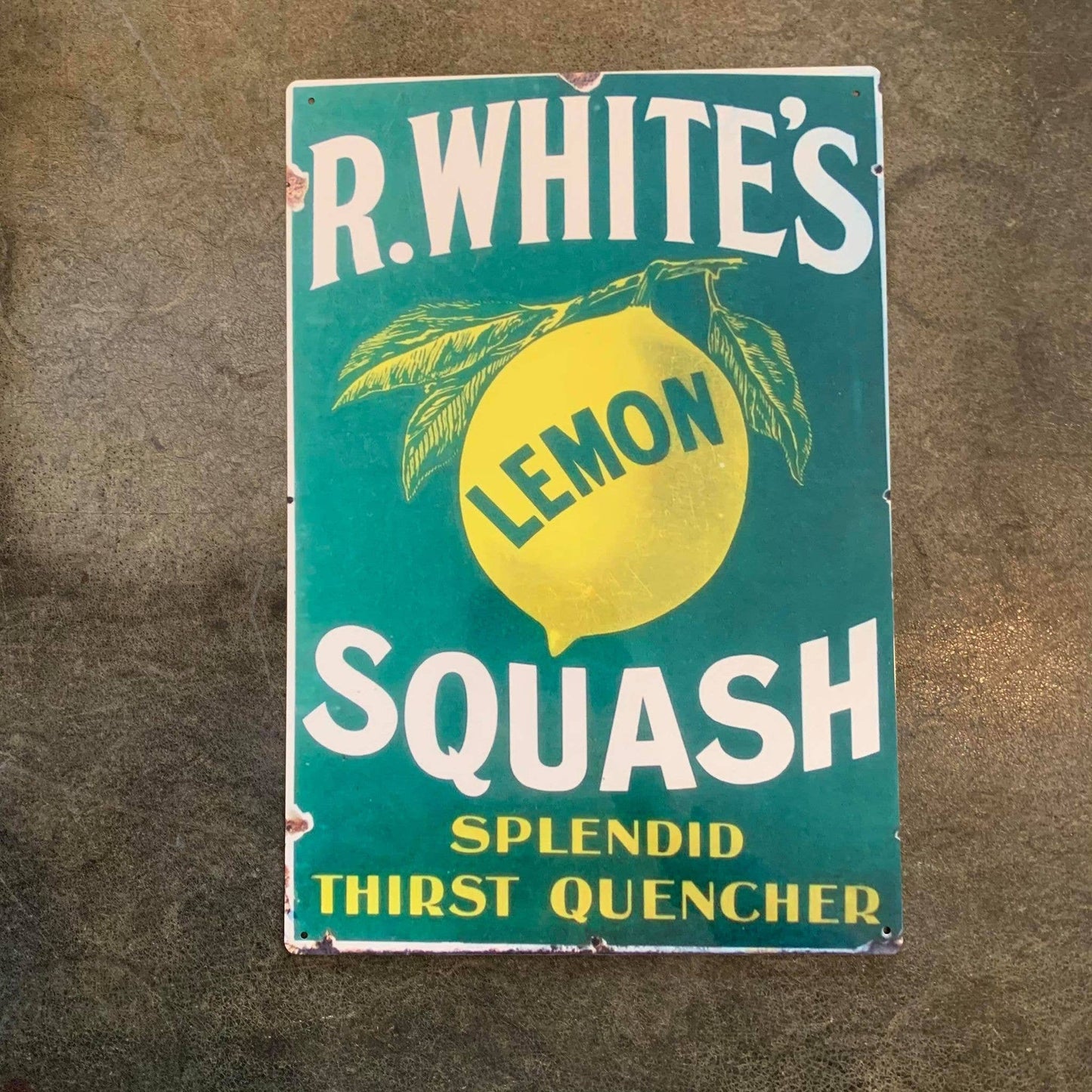 R.Whites Squash Metal Advertising Wall Sign