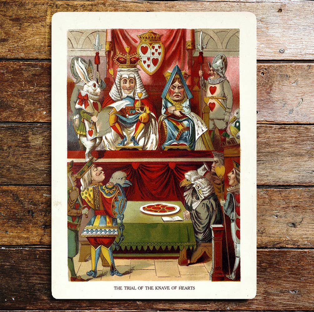 Alice in Wonderland Trail Of Hearts | Metal Wall Sign Plaque
