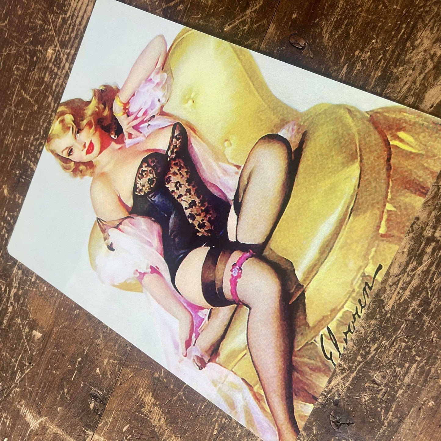 Pinup Girl Chair Metal Pin Up Girl Wall Sign