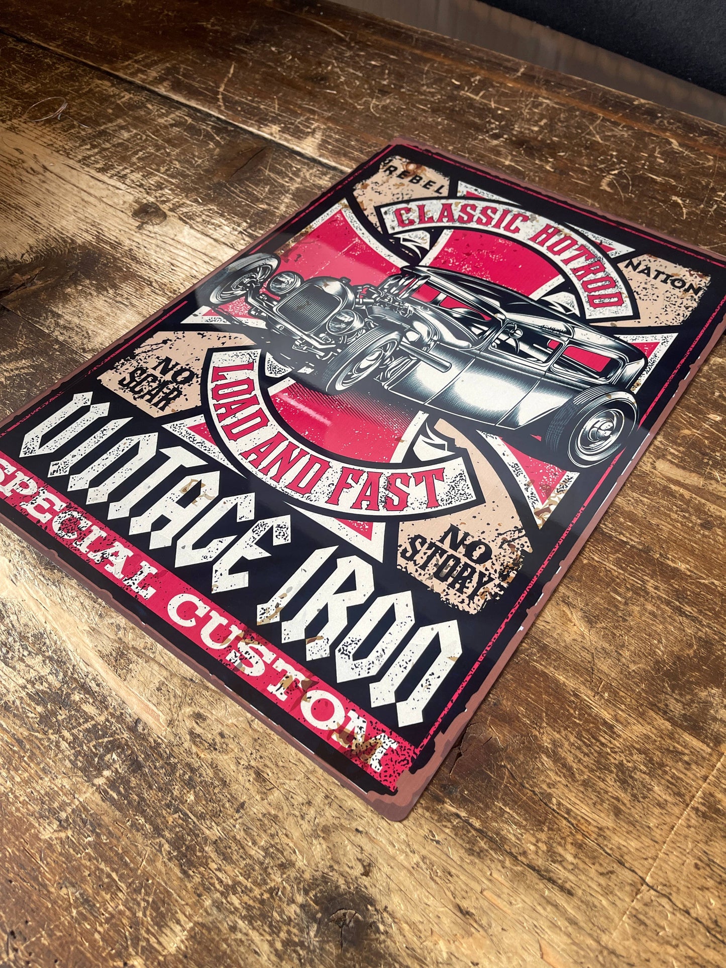 Classic Hotrod Vintage Iron garage | Metal Retro Wall Sign
