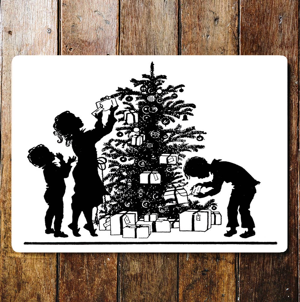 Christmas Tree Presents Children | Metal Sign Plaque