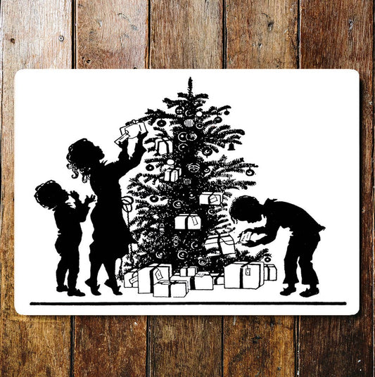Christmas Tree Presents Children | Metal Sign Plaque