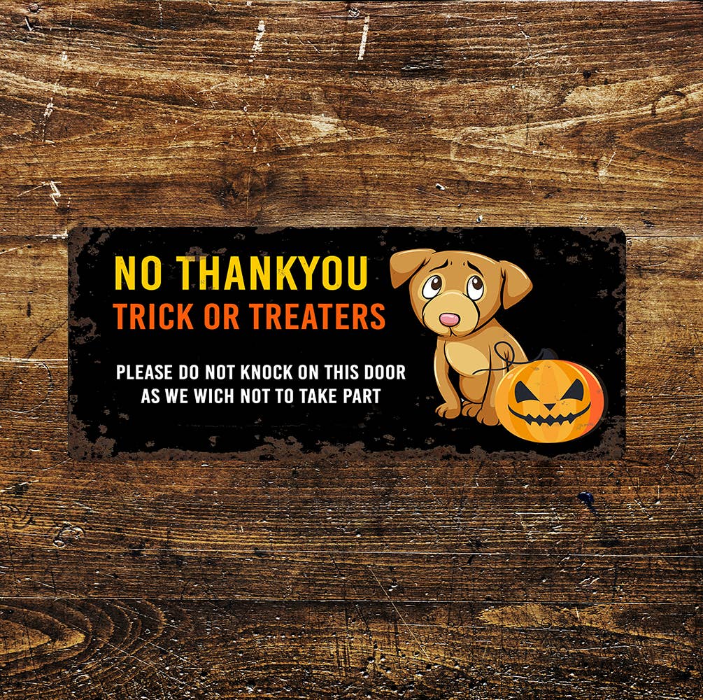 Halloween Trick or Treaters Novelty Art | Metal Sign